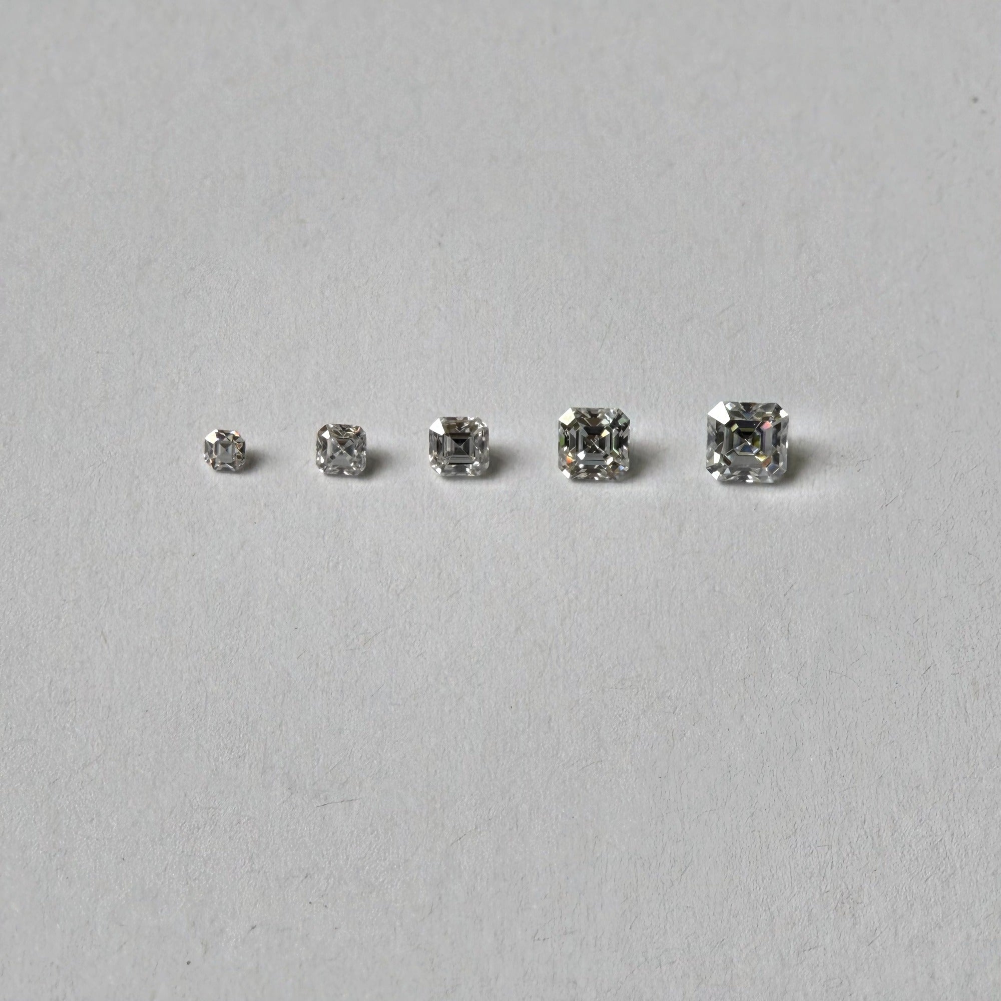 Asscher Moissanite Melee — Calibrated Loose Accent Stones, D VVS (Wholesale)