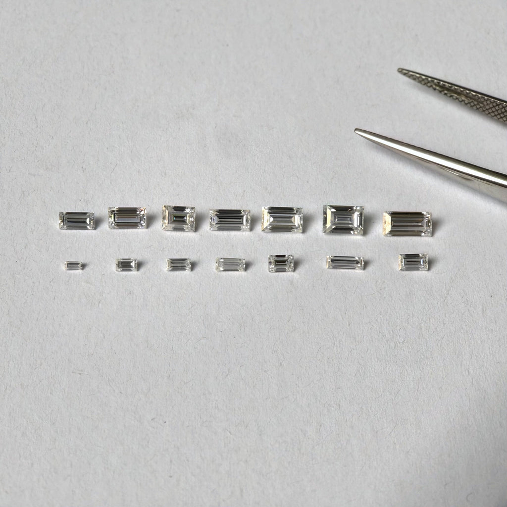 Baguette Moissanite Melee — Calibrated Loose Accent Stones, D VVS (Wholesale)