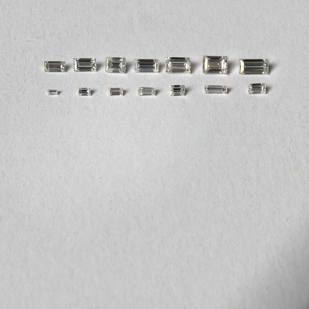 Baguette Moissanite Melee — Calibrated Loose Accent Stones, D VVS (Wholesale)