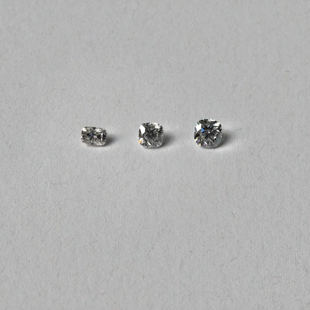 Cushion Moissanite Melee — Calibrated Loose Accent Stones, D VVS (Wholesale)