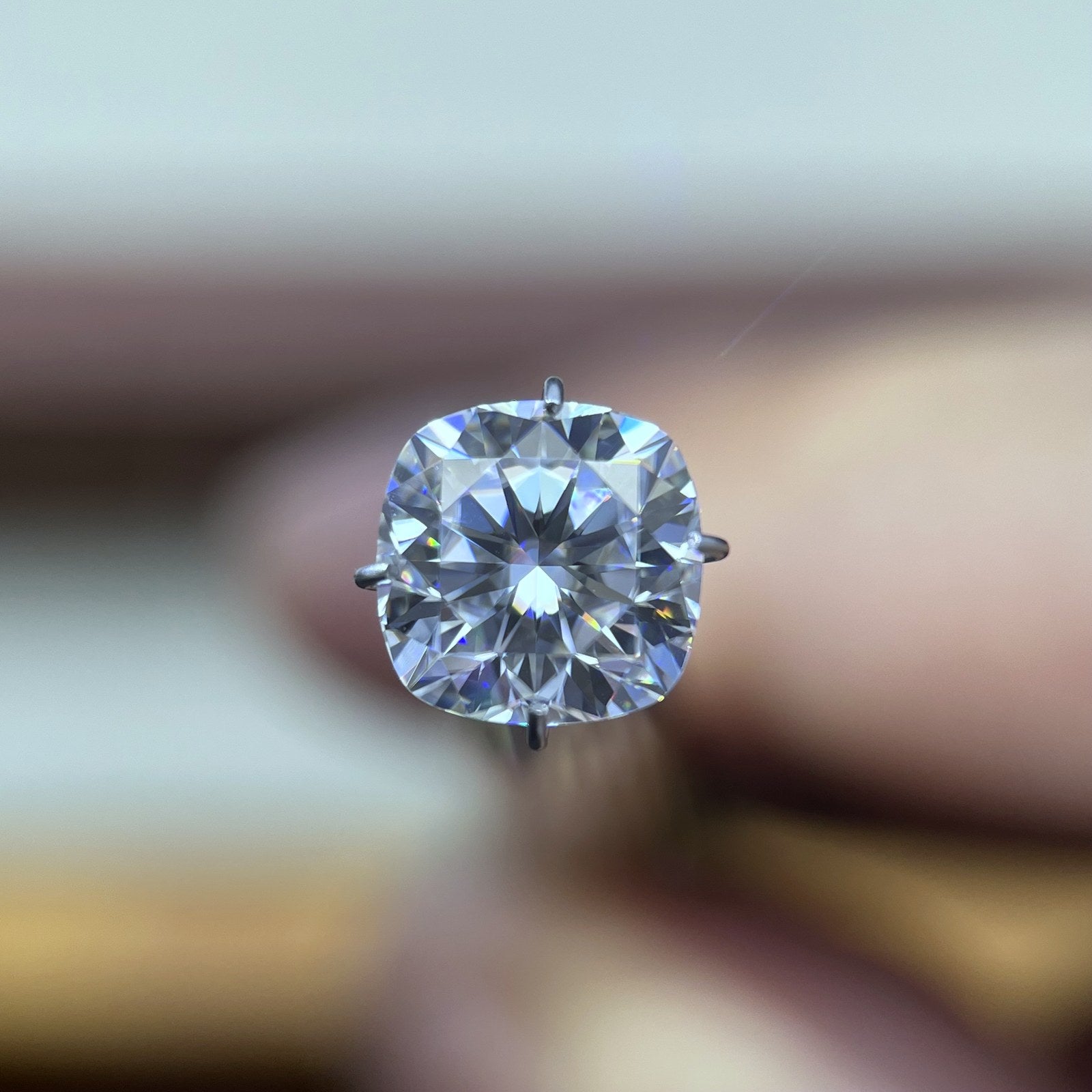 Cushion Moissanite Loose Stones by the Carat — D VVS, Calibrated (Wholesale)
