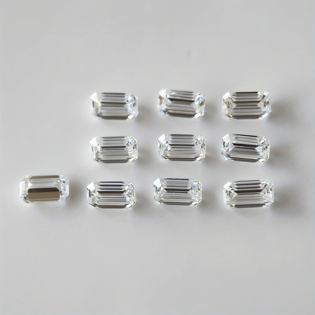 Emerald Moissanite Melee — Calibrated Loose Accent Stones, D VVS (Wholesale)
