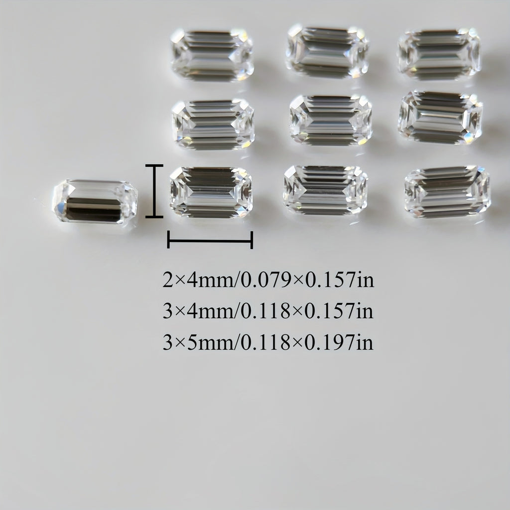 Emerald Moissanite Melee — Calibrated Loose Accent Stones, D VVS (Wholesale)