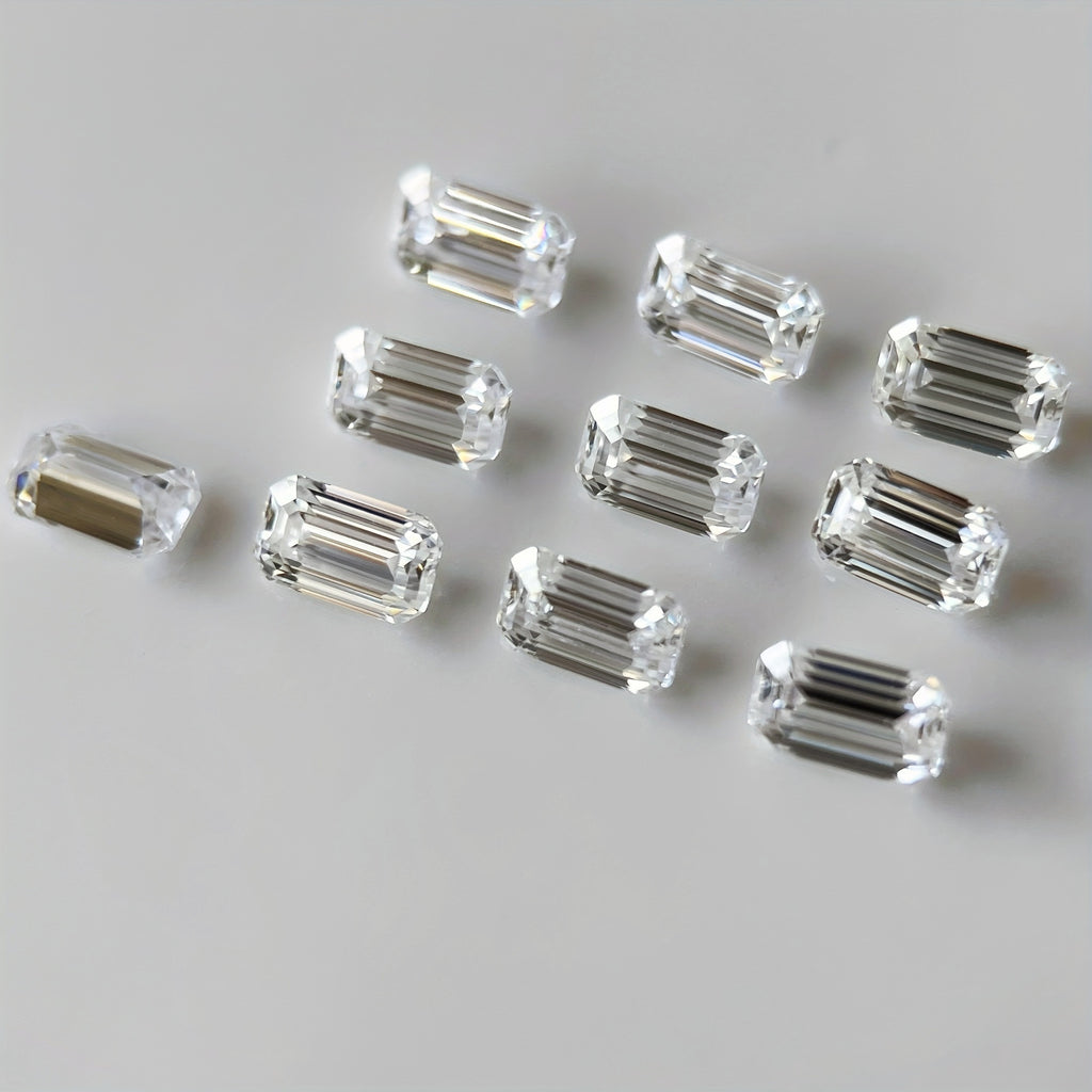 Emerald Moissanite Melee — Calibrated Loose Accent Stones, D VVS (Wholesale)