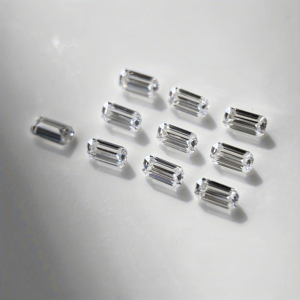 Emerald Moissanite Melee — Calibrated Loose Accent Stones, D VVS (Wholesale)