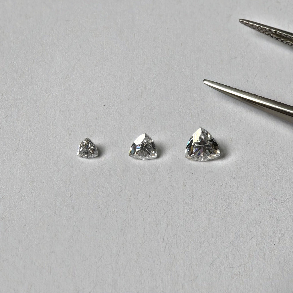 Trillion Moissanite Melee — Calibrated Loose Accent Stones, D VVS (Wholesale)