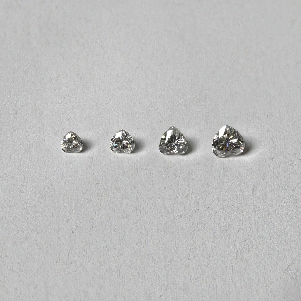 Heart Moissanite Melee — Calibrated Loose Accent Stones, D VVS (Wholesale)