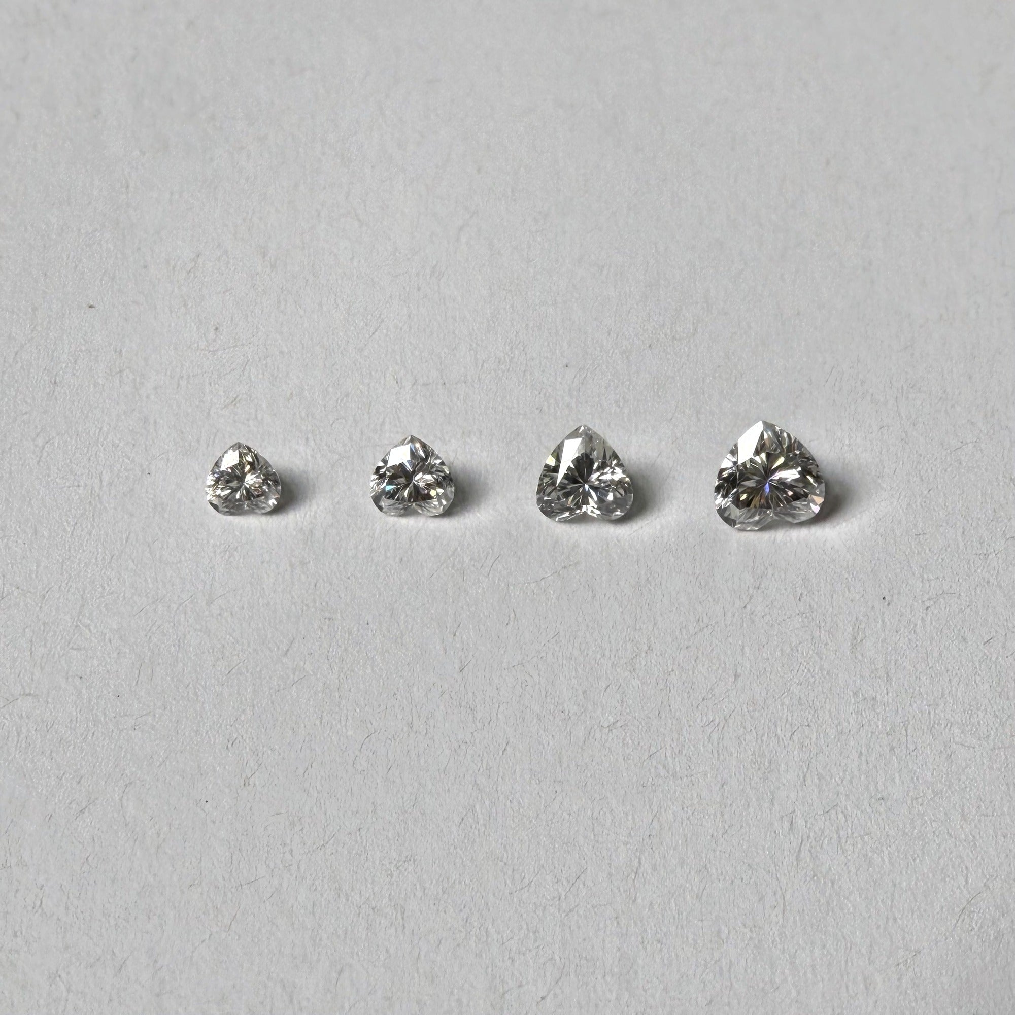 Heart Moissanite Melee — Calibrated Loose Accent Stones, D VVS (Wholesale)