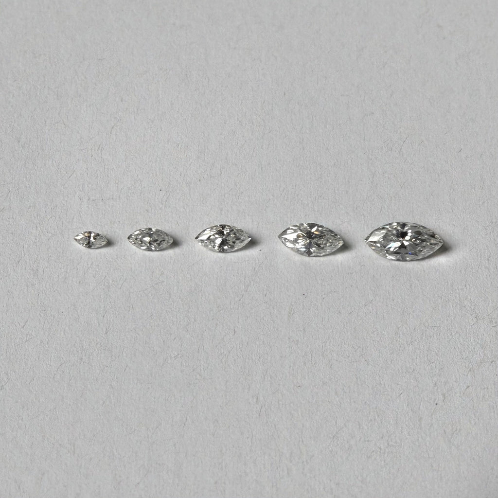 Marquise Moissanite Melee — Calibrated Loose Accent Stones, D VVS (Wholesale)