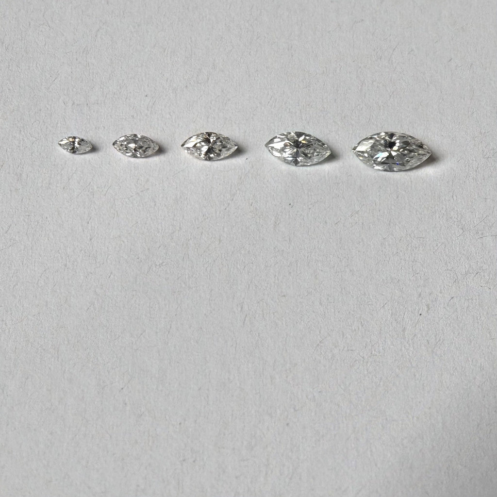 Marquise Moissanite Melee — Calibrated Loose Accent Stones, D VVS (Wholesale)