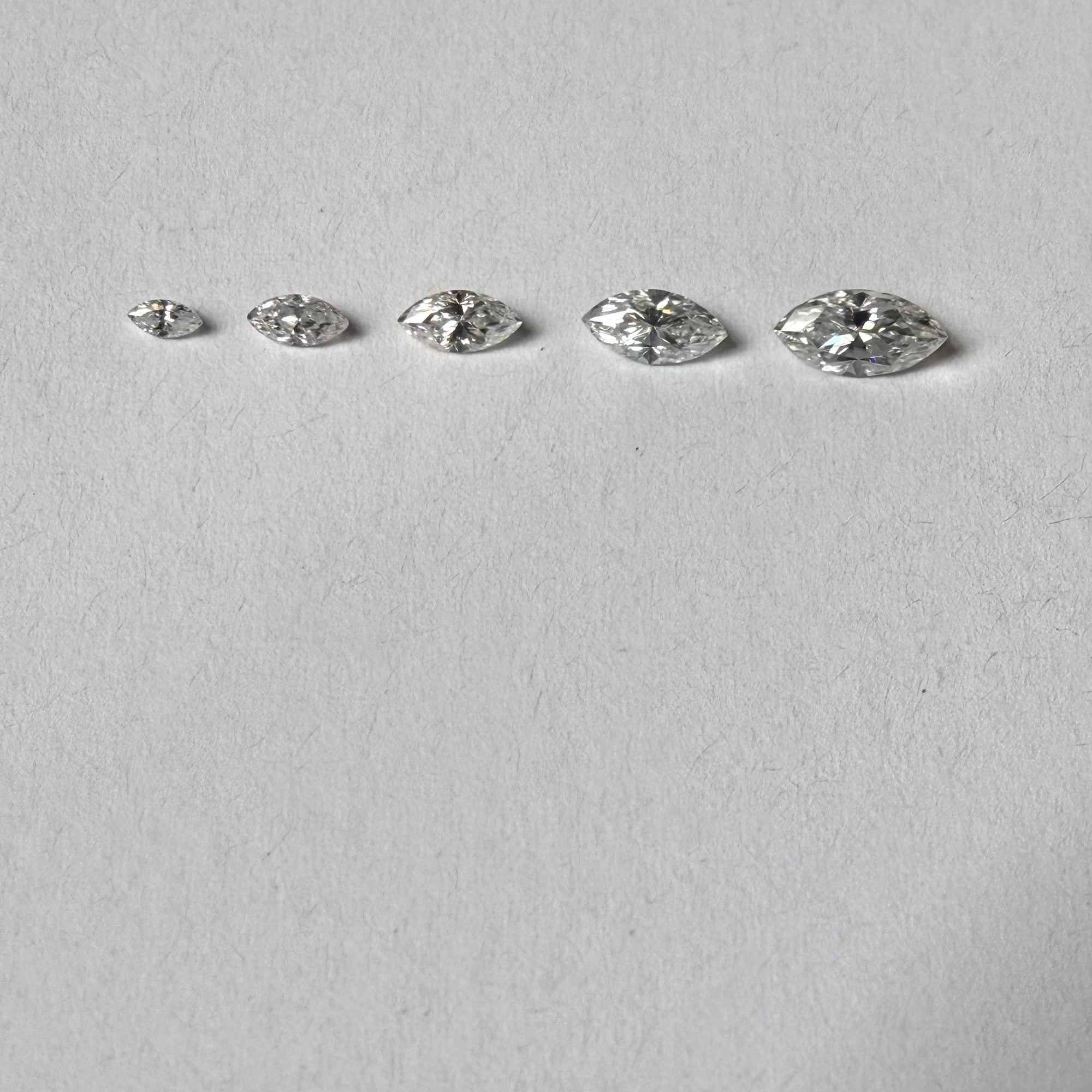 Marquise Moissanite Melee — Calibrated Loose Accent Stones, D VVS (Wholesale)