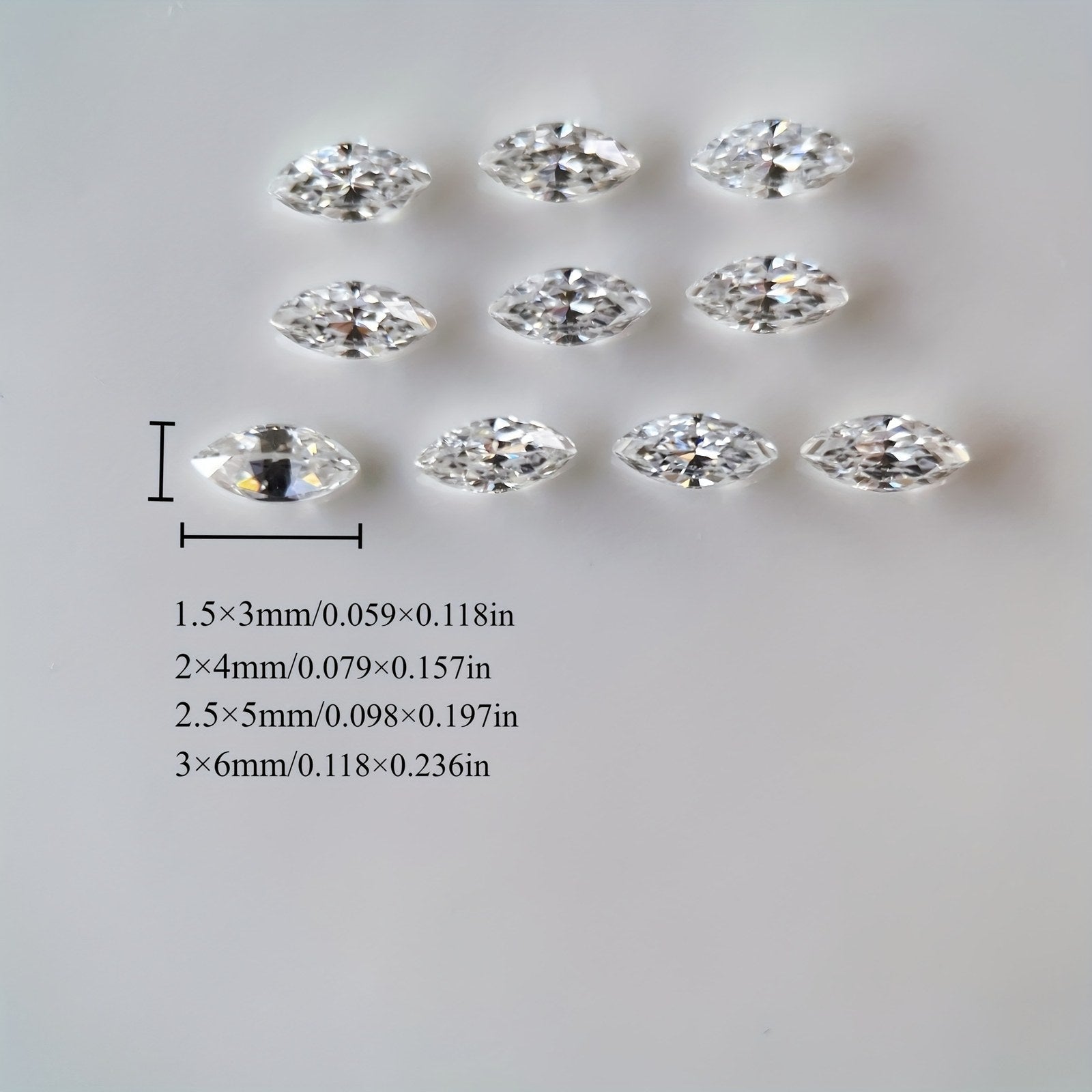 Marquise Moissanite Melee — Calibrated Loose Accent Stones, D VVS (Wholesale)