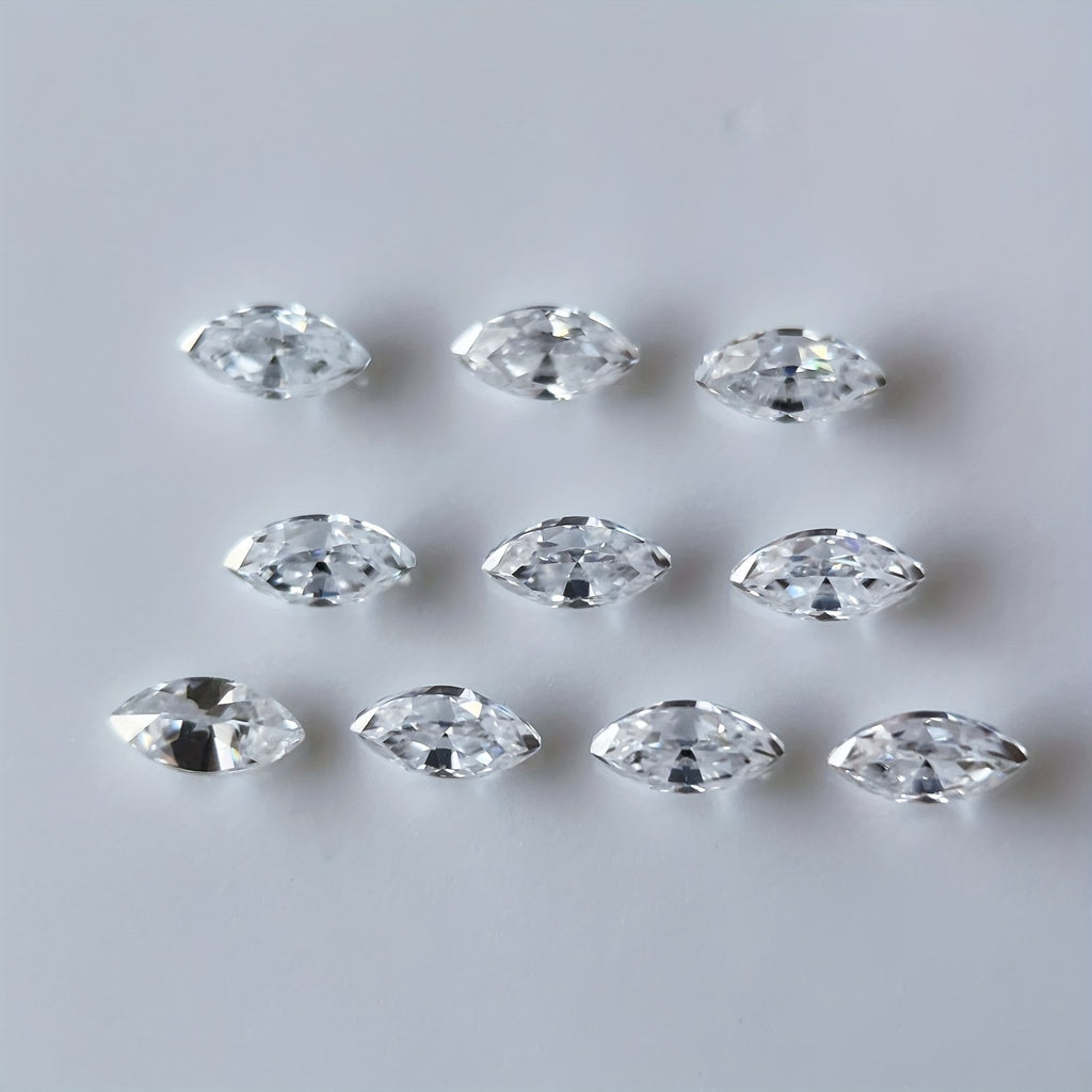 Marquise Moissanite Melee — Calibrated Loose Accent Stones, D VVS (Wholesale)
