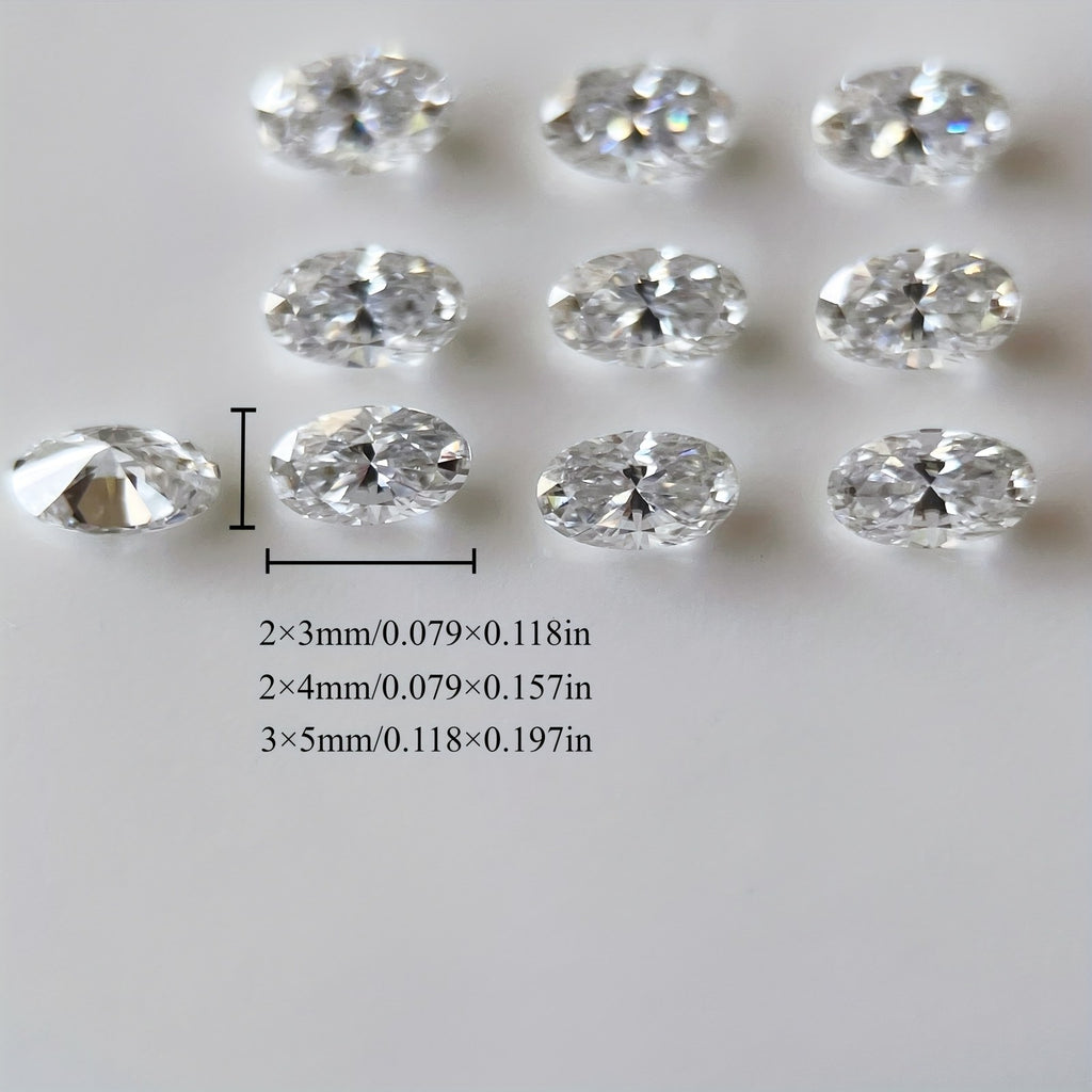 Oval Moissanite Melee — Calibrated Loose Accent Stones, D VVS (Wholesale)