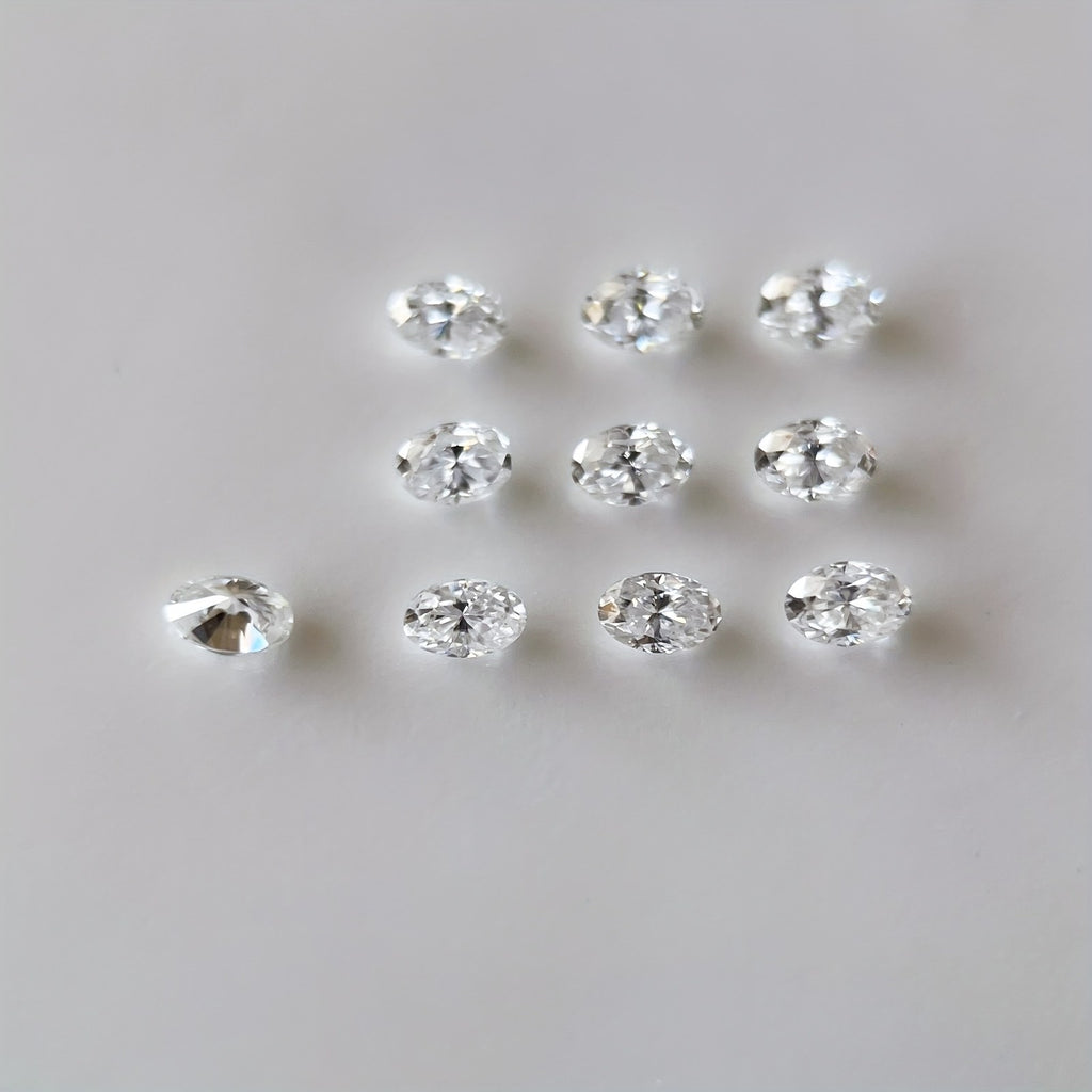 Oval Moissanite Melee — Calibrated Loose Accent Stones, D VVS (Wholesale)