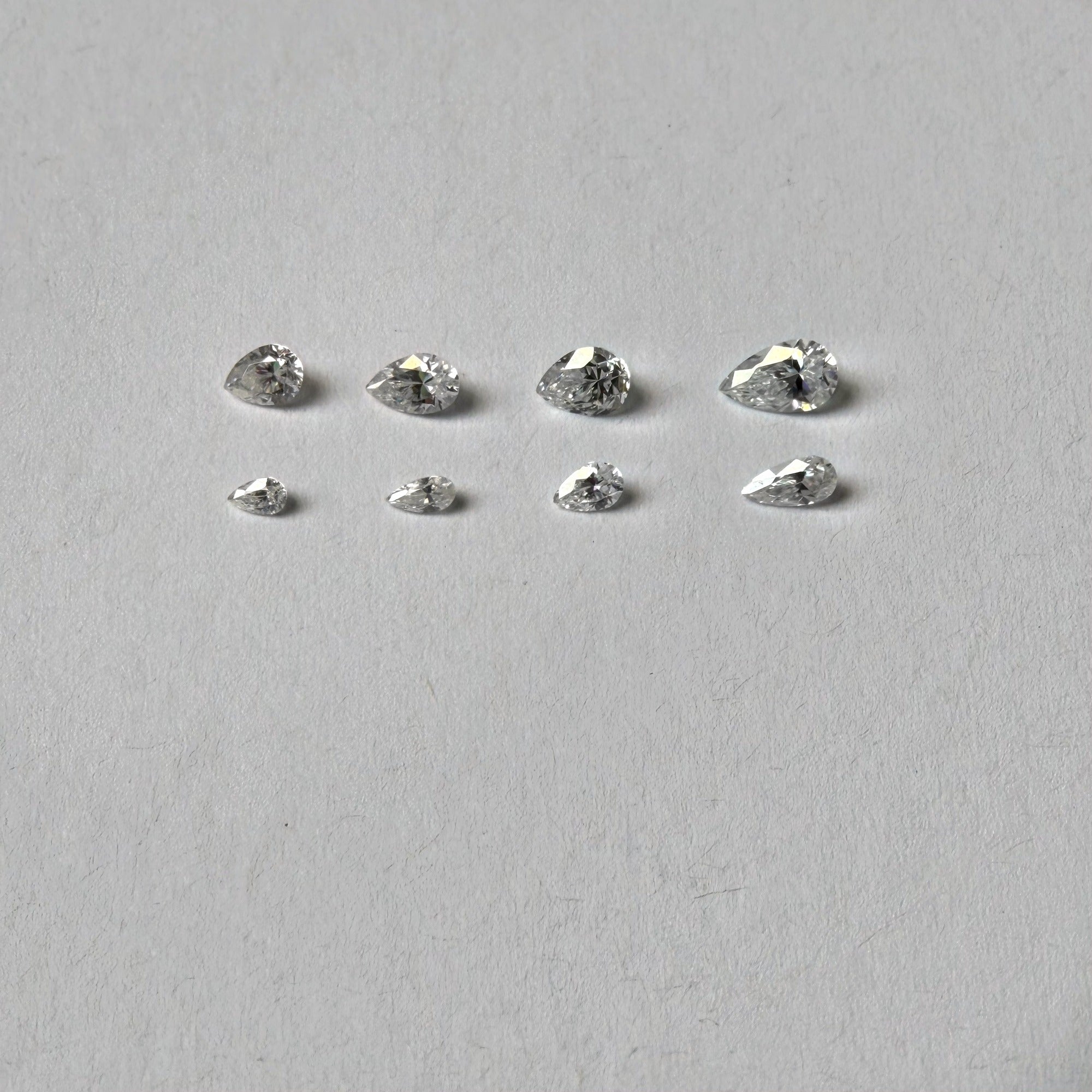 Pear Moissanite Melee — Calibrated Loose Accent Stones, D VVS (Wholesale)