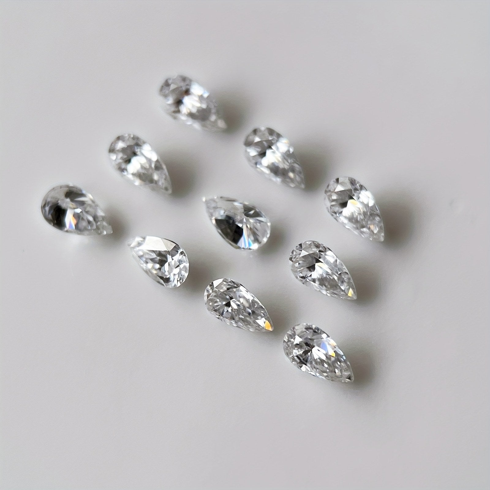 Pear Moissanite Melee — Calibrated Loose Accent Stones, D VVS (Wholesale)