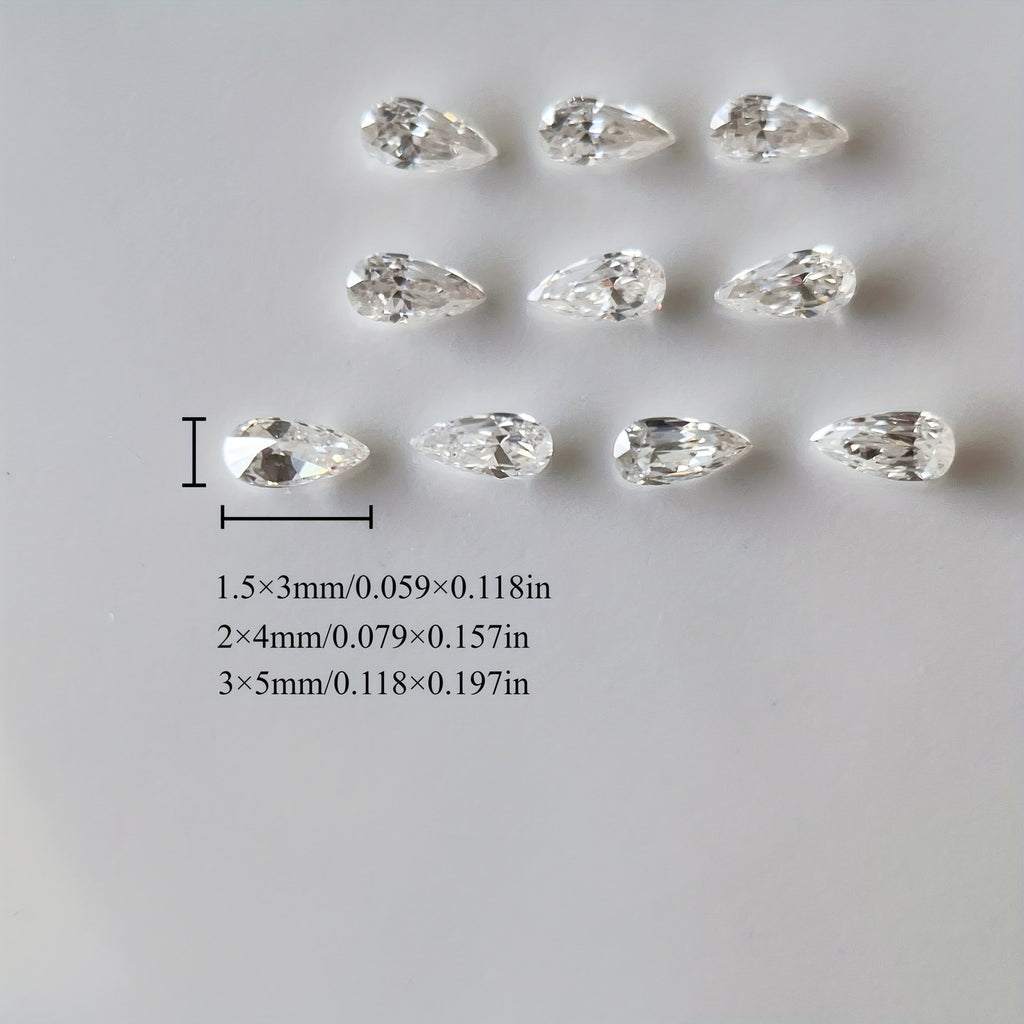 Pear Moissanite Melee — Calibrated Loose Accent Stones, D VVS (Wholesale)
