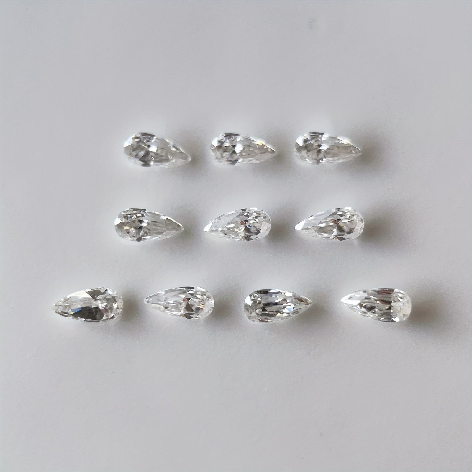 Pear Moissanite Melee — Calibrated Loose Accent Stones, D VVS (Wholesale)