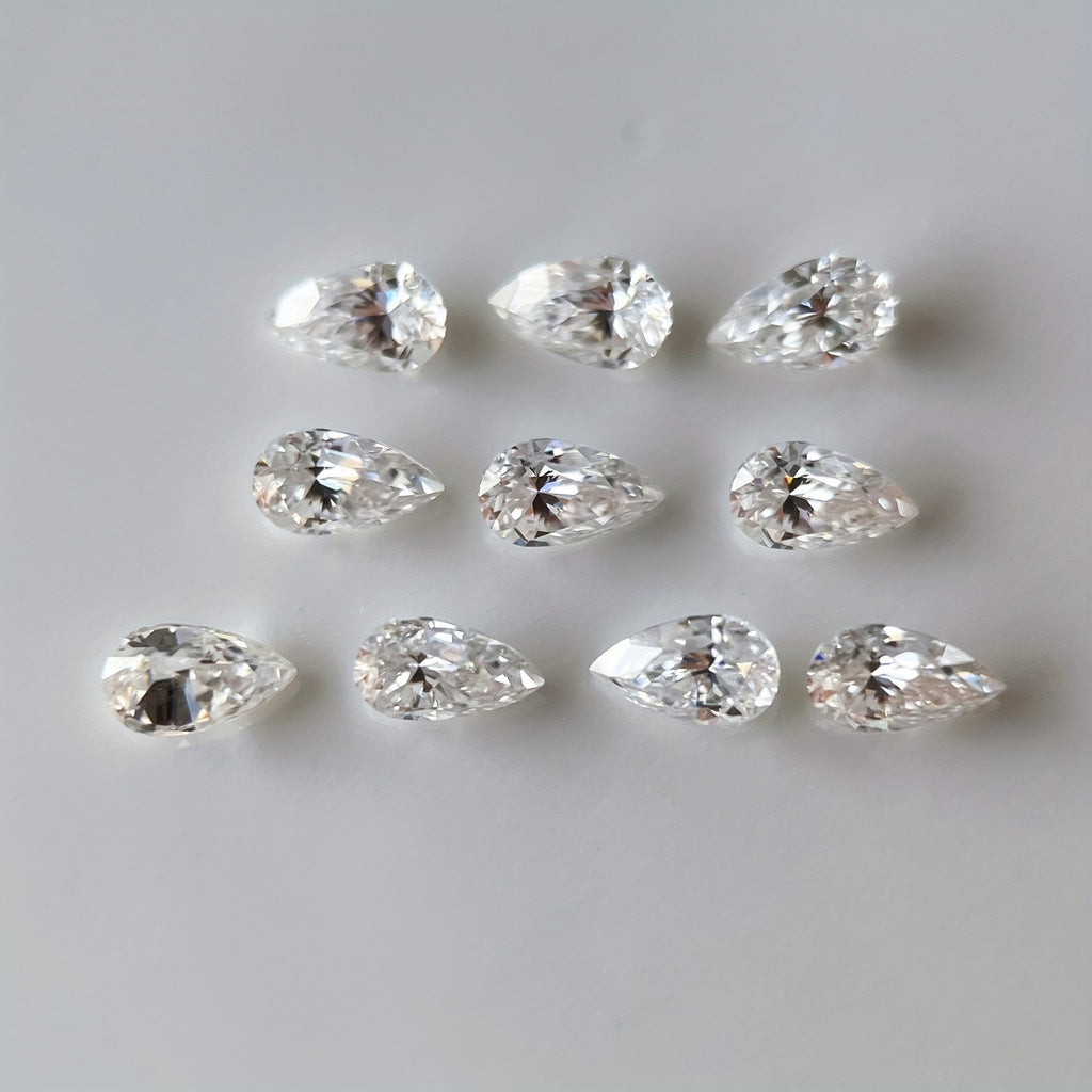 Pear Moissanite Melee — Calibrated Loose Accent Stones, D VVS (Wholesale)
