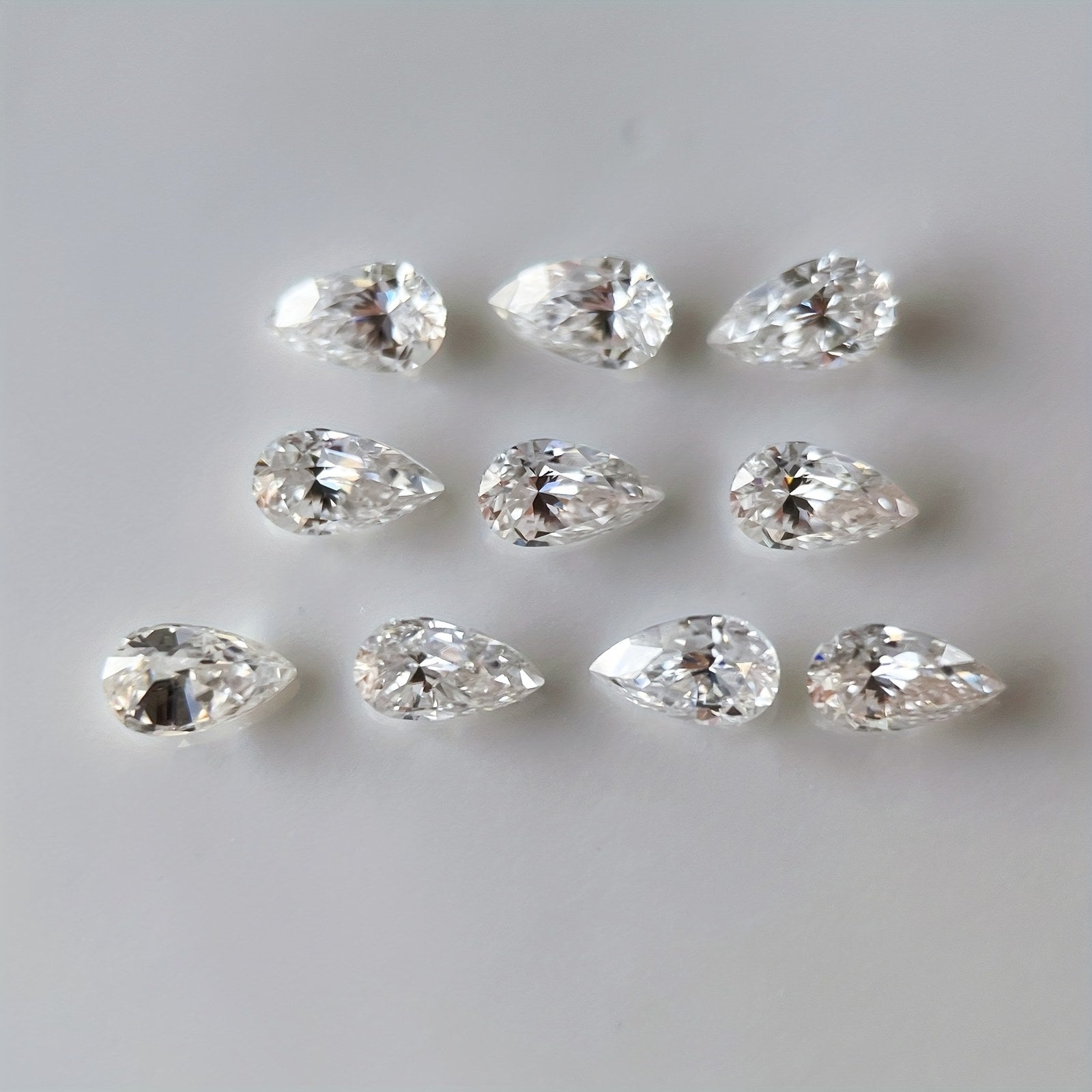 Pear Moissanite Melee — Calibrated Loose Accent Stones, D VVS (Wholesale)