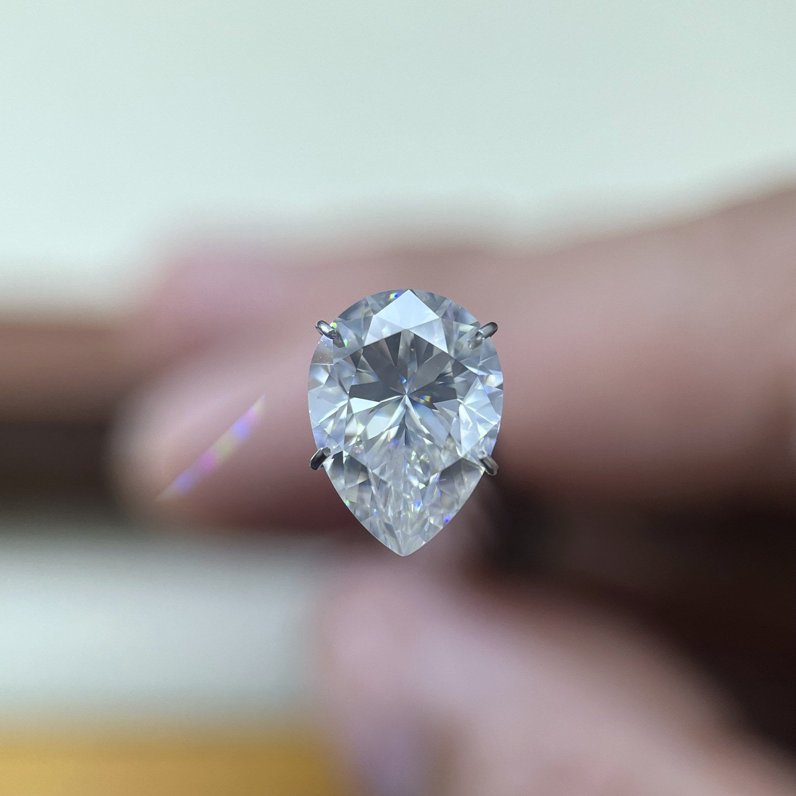 Pear Moissanite Loose Stones by the Carat — D VVS, Calibrated (Wholesale)