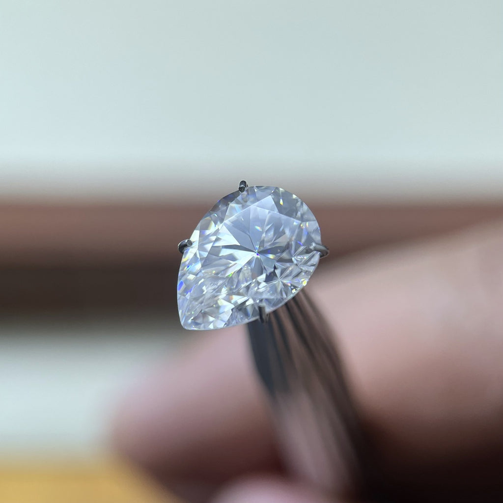 Pear Moissanite Loose Stones by the Carat — D VVS, Calibrated (Wholesale)
