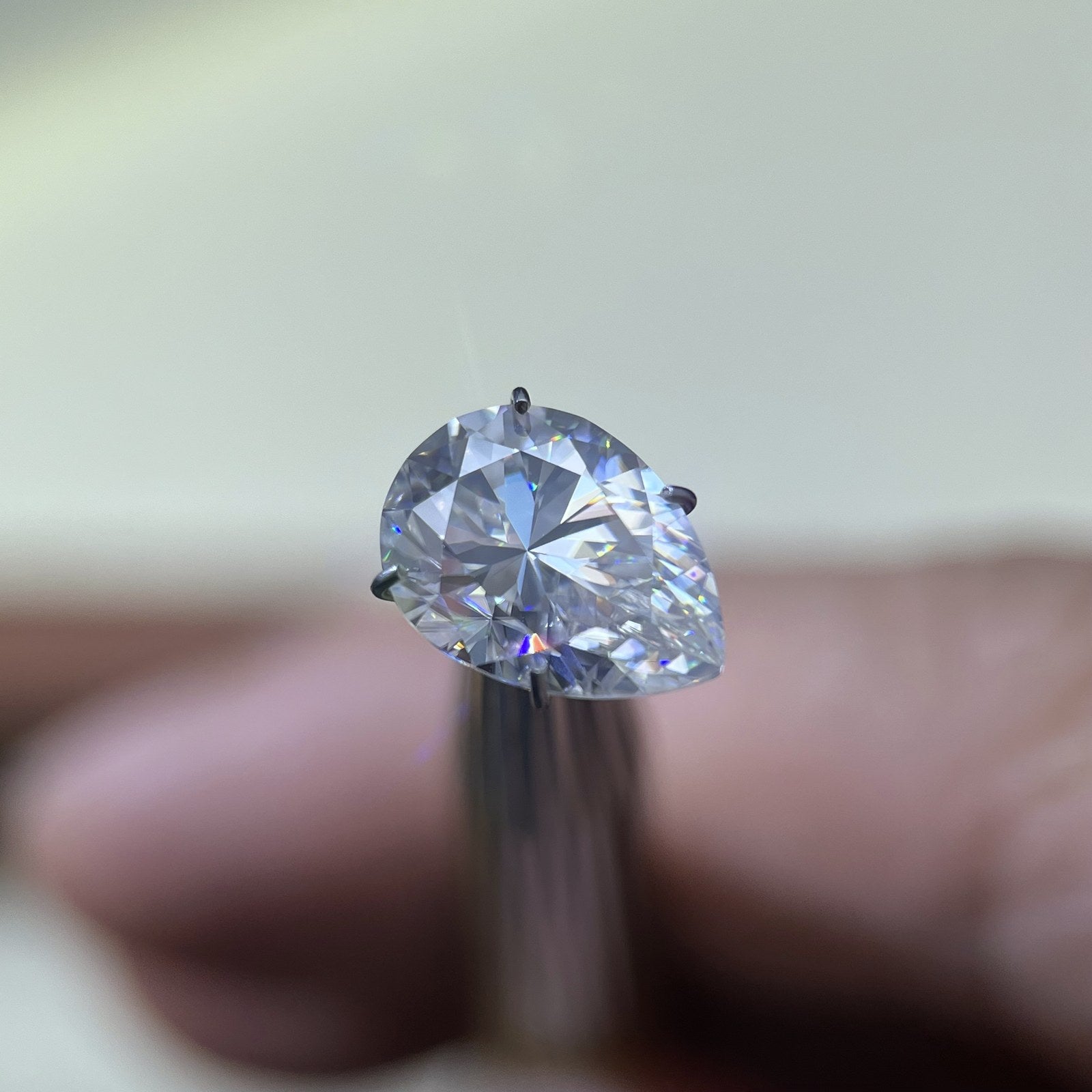Pear Moissanite Loose Stones by the Carat — D VVS, Calibrated (Wholesale)