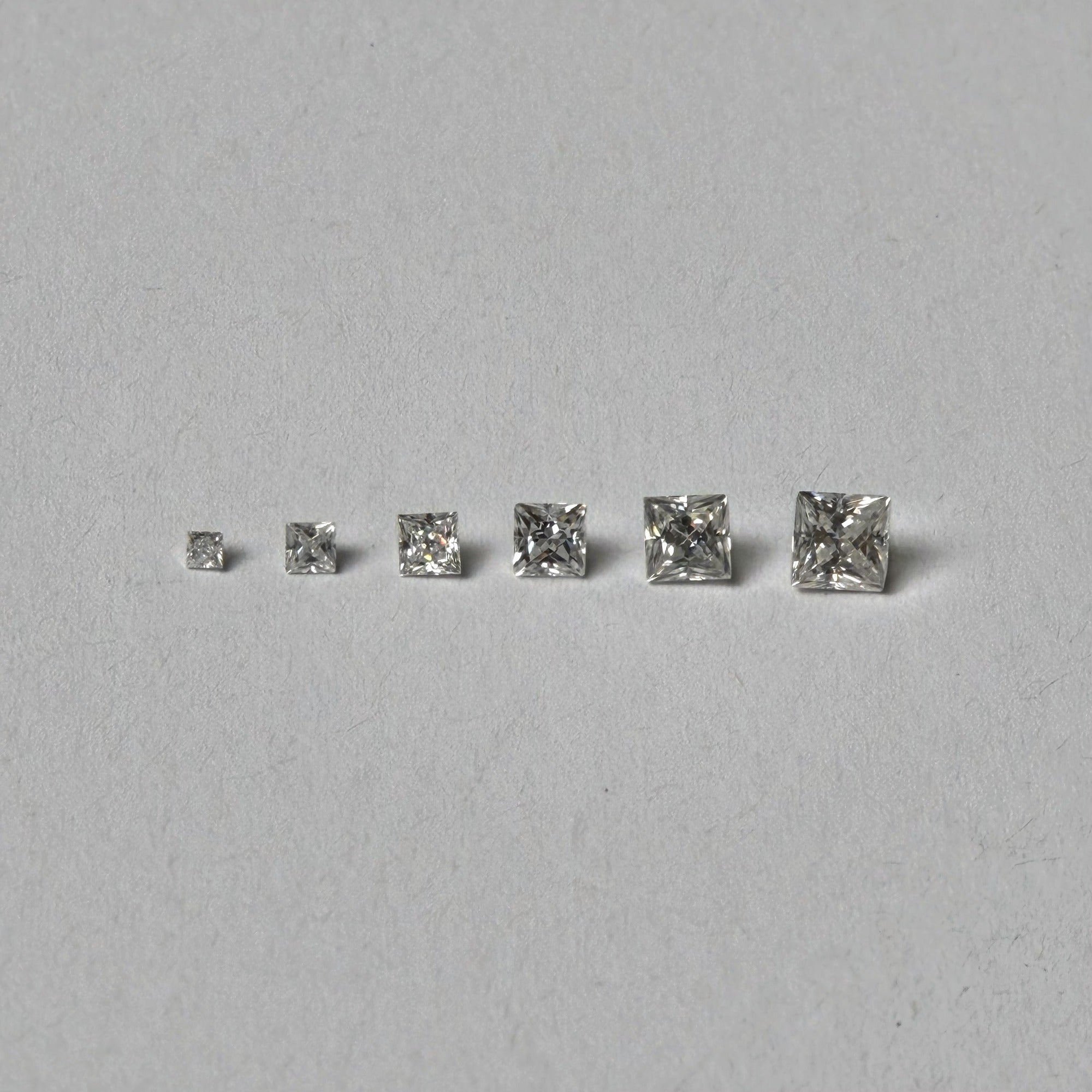 Princess Moissanite Melee — Calibrated Loose Accent Stones, D VVS (Wholesale)