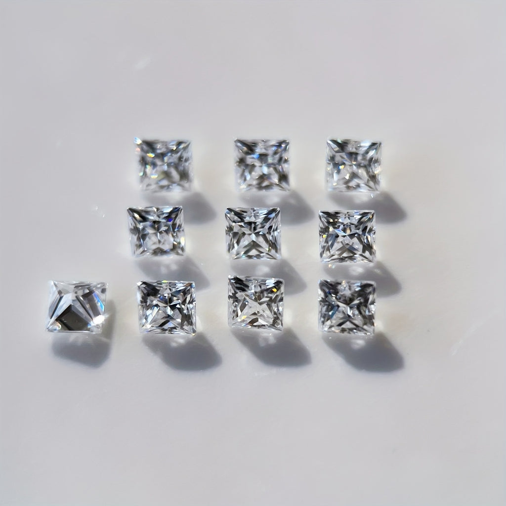 Princess Moissanite Melee — Calibrated Loose Accent Stones, D VVS (Wholesale)