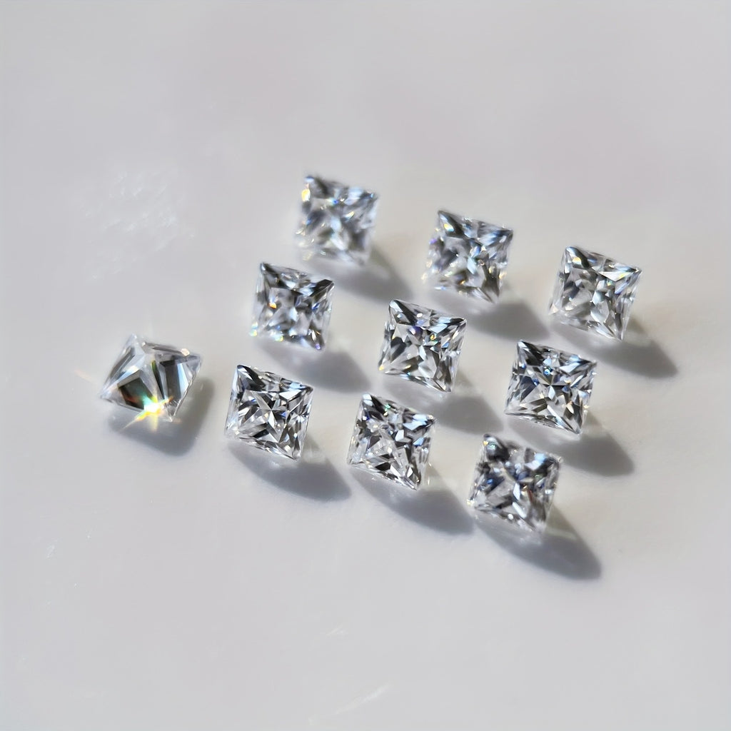 Princess Moissanite Melee — Calibrated Loose Accent Stones, D VVS (Wholesale)