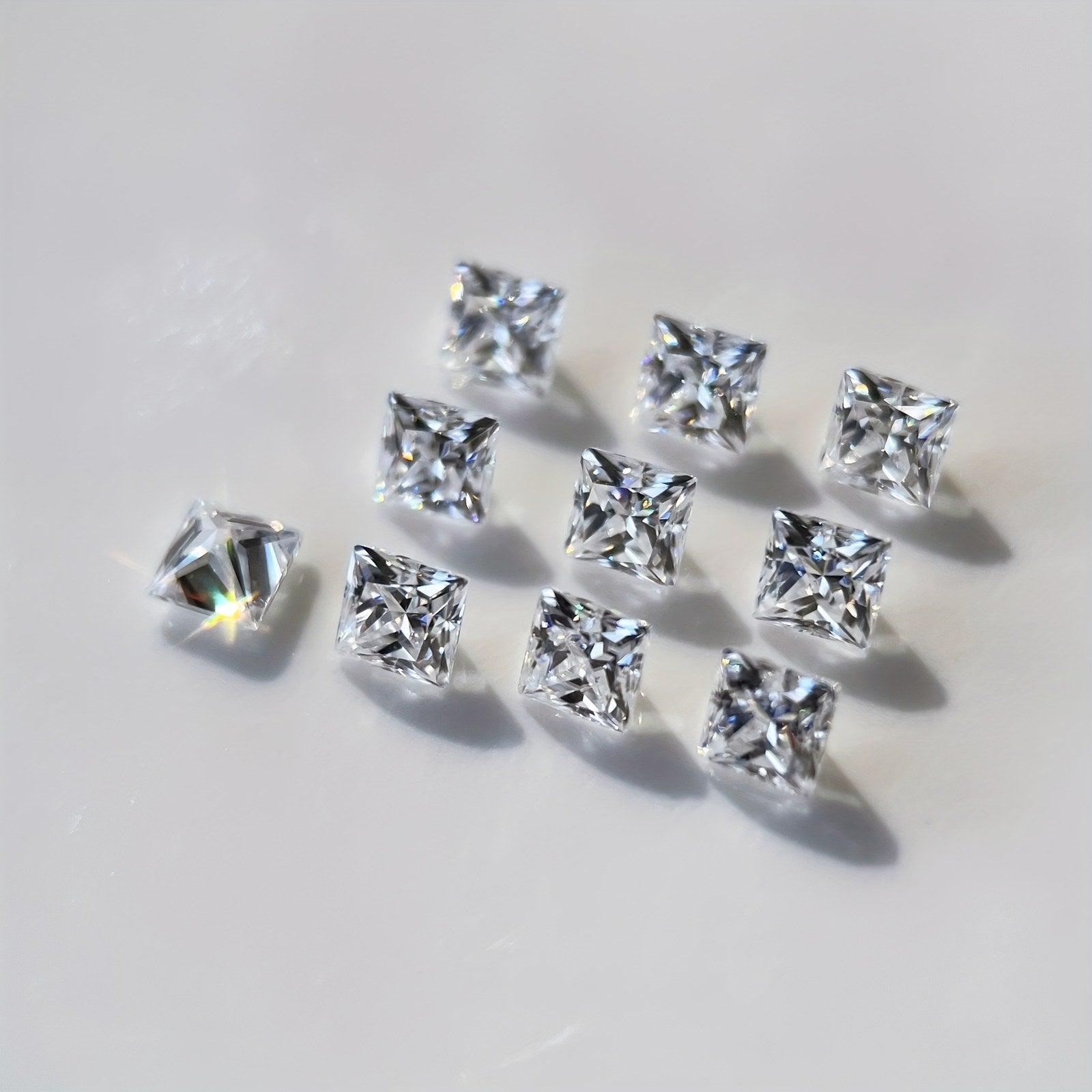 Princess Moissanite Melee — Calibrated Loose Accent Stones, D VVS (Wholesale)