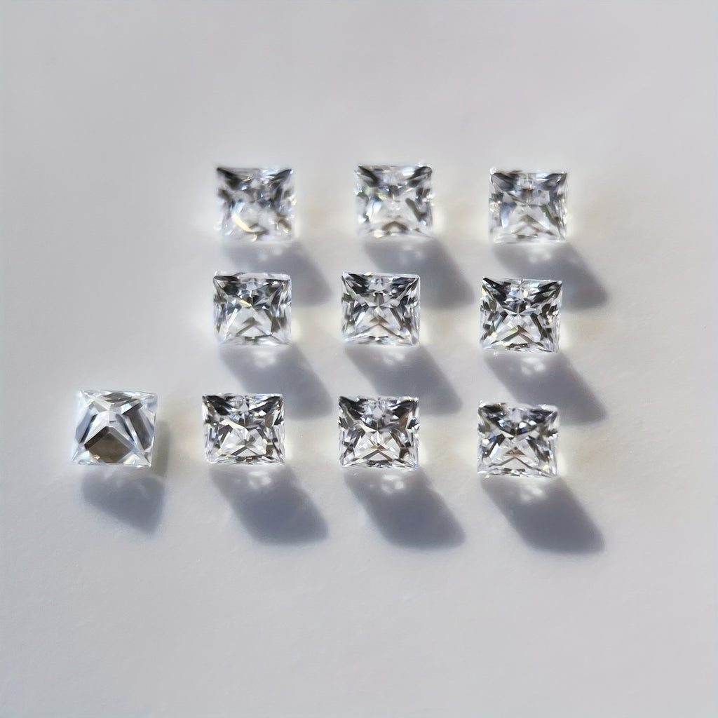 Princess Moissanite Melee — Calibrated Loose Accent Stones, D VVS (Wholesale)
