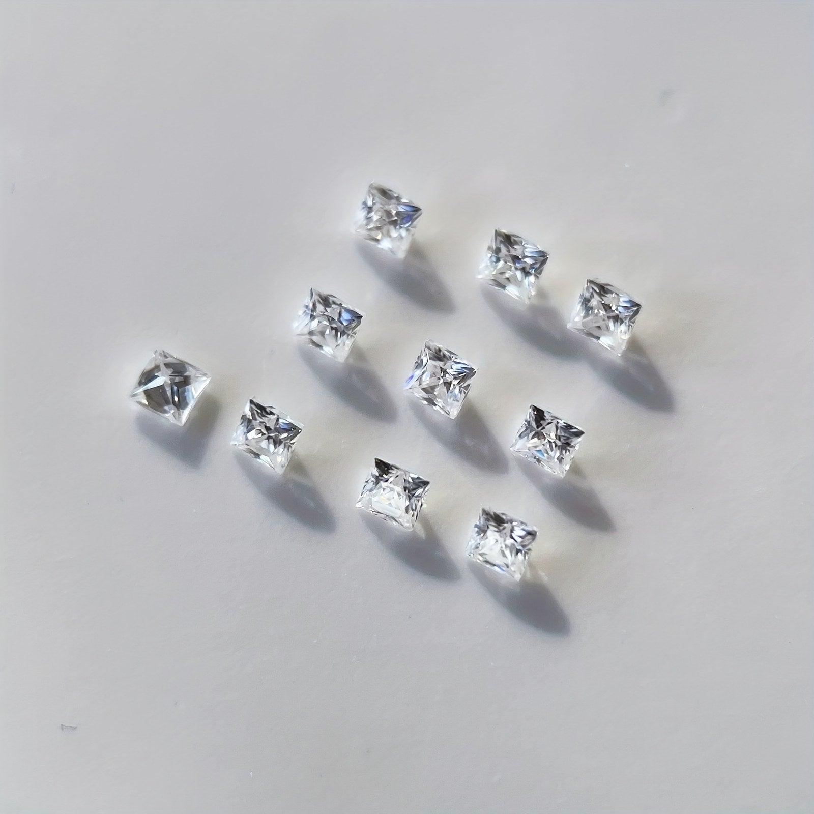Princess Moissanite Melee — Calibrated Loose Accent Stones, D VVS (Wholesale)