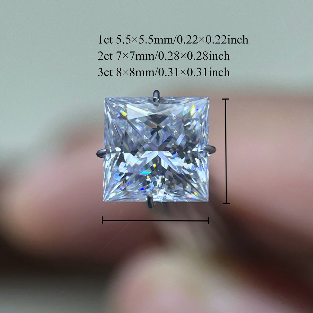 Princess Moissanite Loose Stones by the Carat — D VVS, Calibrated (Wholesale)