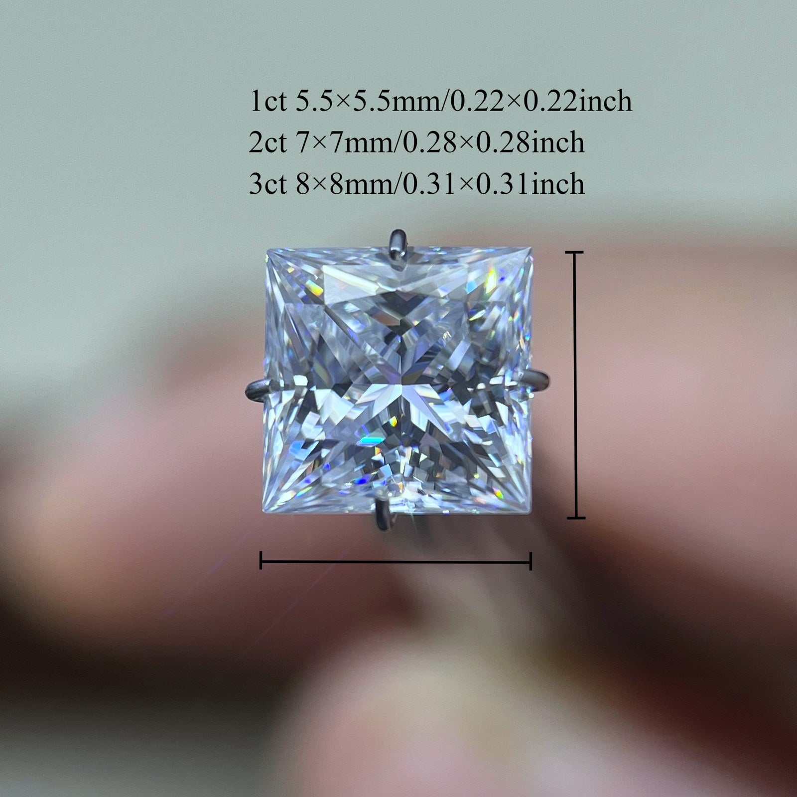 Princess Moissanite Loose Stones by the Carat — D VVS, Calibrated (Wholesale)