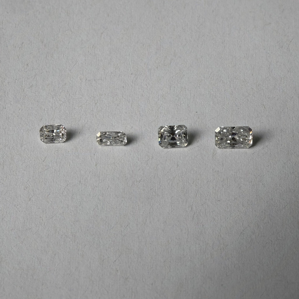 Radiant Moissanite Melee — Calibrated Loose Accent Stones, D VVS (Wholesale)