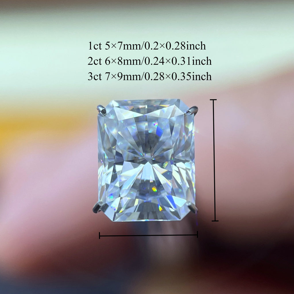 Radiant Moissanite Loose Stones by the Carat — D VVS, Calibrated (Wholesale)