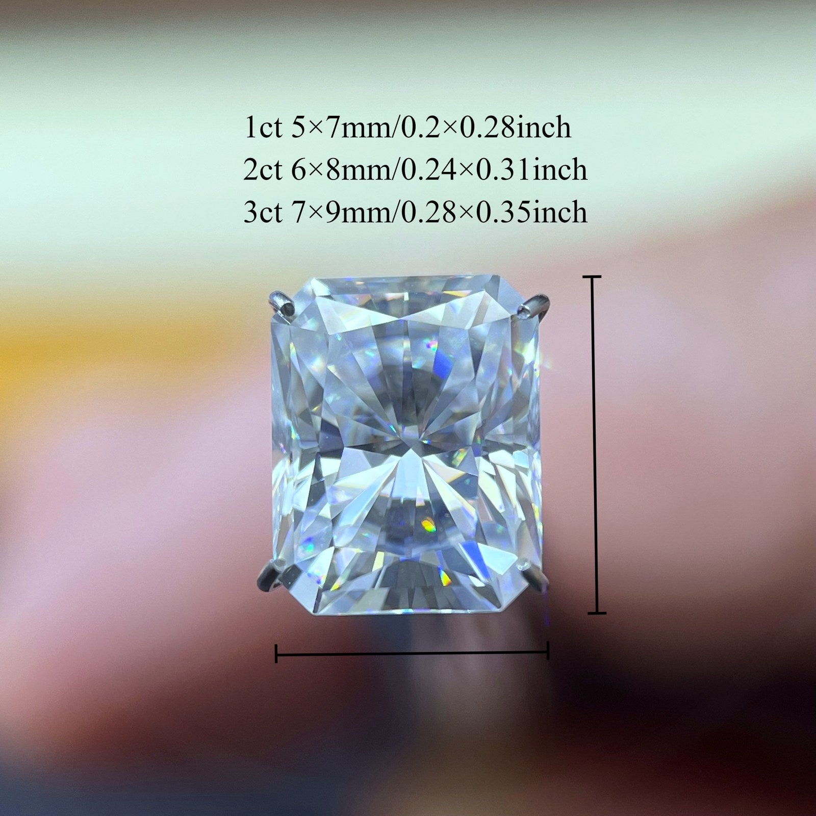 Radiant Moissanite Loose Stones by the Carat — D VVS, Calibrated (Wholesale)