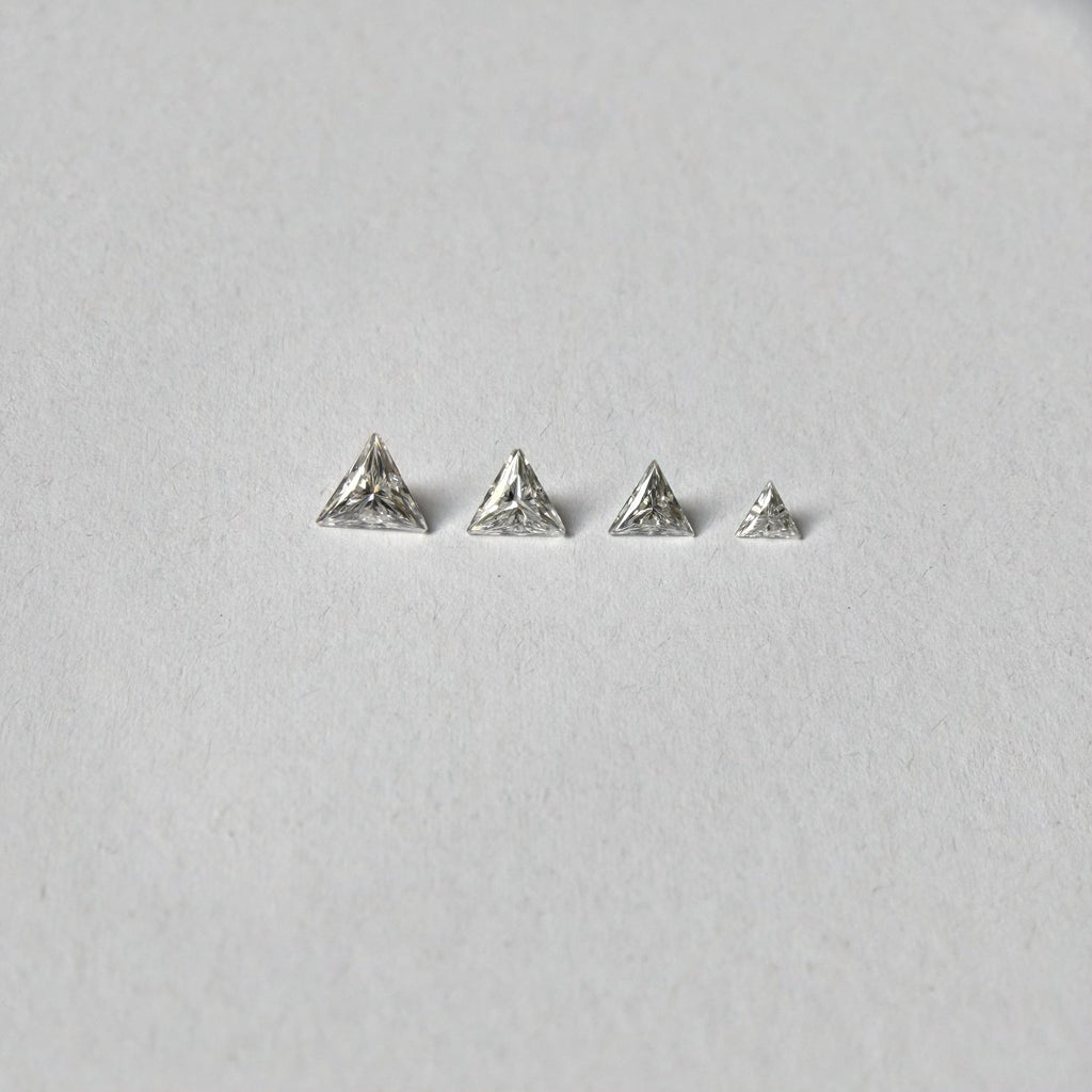 Triangle Moissanite Melee — Calibrated Loose Accent Stones, D VVS (Wholesale)